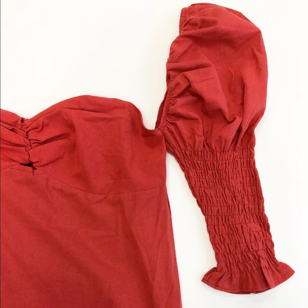 Red sweetheart shift dress